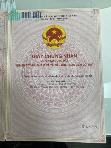 Đất Chính Chủ - Đường Nhựa 10m – Vỉa Hè 3m - Giá Đầu Tư Tại F 2 – TP. Vũng Tàu.