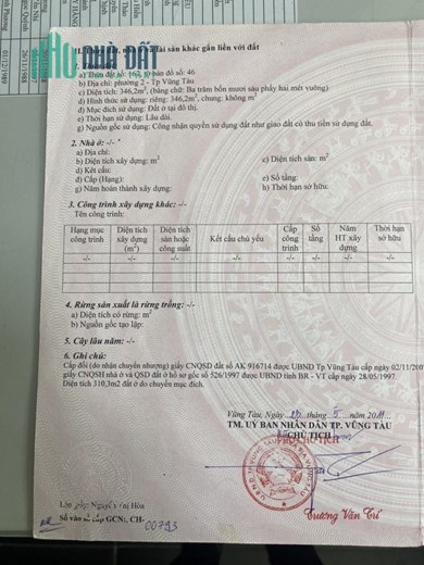 Đất Chính Chủ - Đường Nhựa 10m – Vỉa Hè 3m - Giá Đầu Tư Tại F 2 – TP. Vũng Tàu.