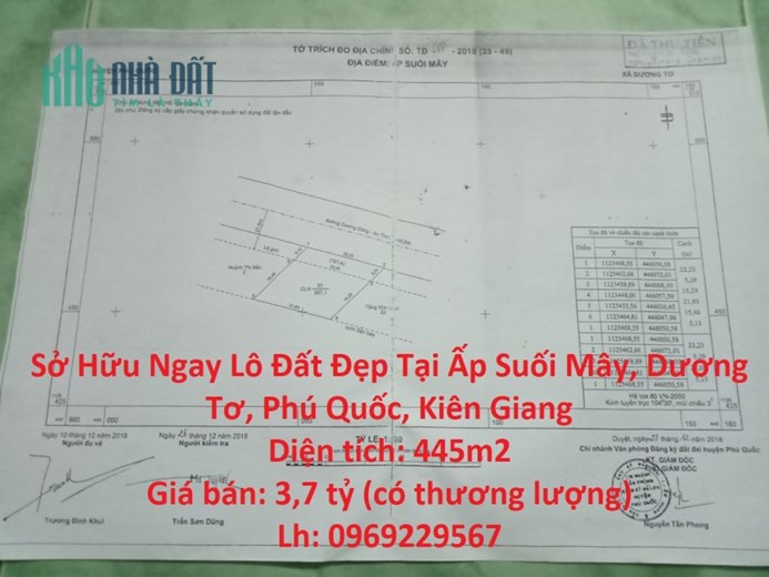Sở Hữu Ngay Lô Đất Đẹp Tại Ấp Suối Mây, Dương Tơ, Phú Quốc, Kiên Giang
