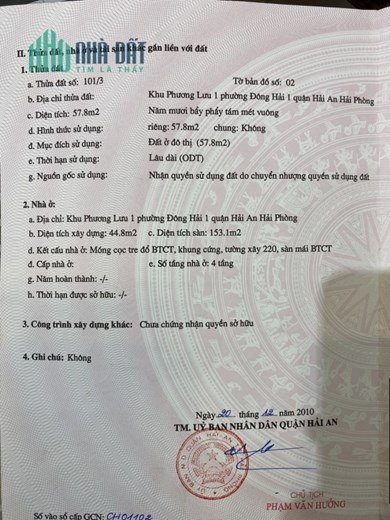Bán nhà ngõ 132 Phương Lưu - Hải An, 58m  3.5 tầng GIÁ 3.19 tỉ ngõ ô.tô