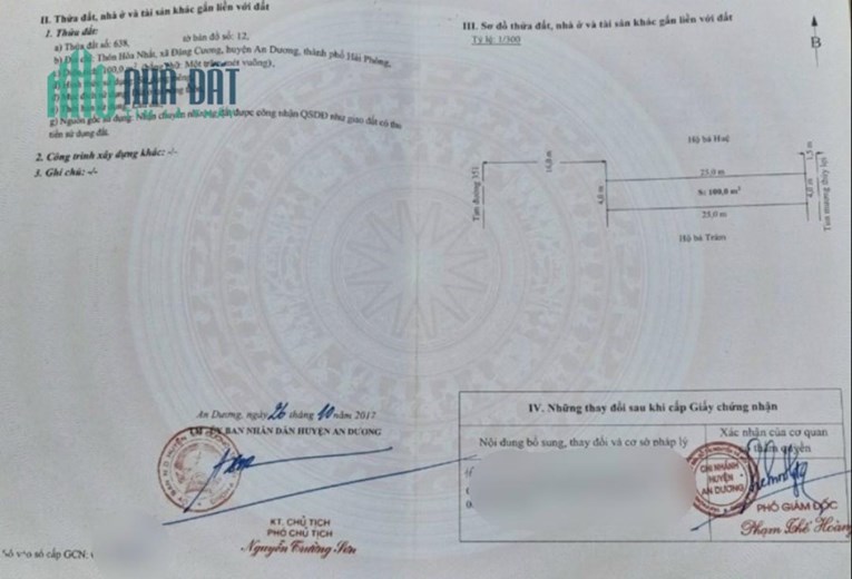 Cơ hội vàng sở hữu lô đất mặt đường 351 Đặng Cương, An Dương, Hải Phòng