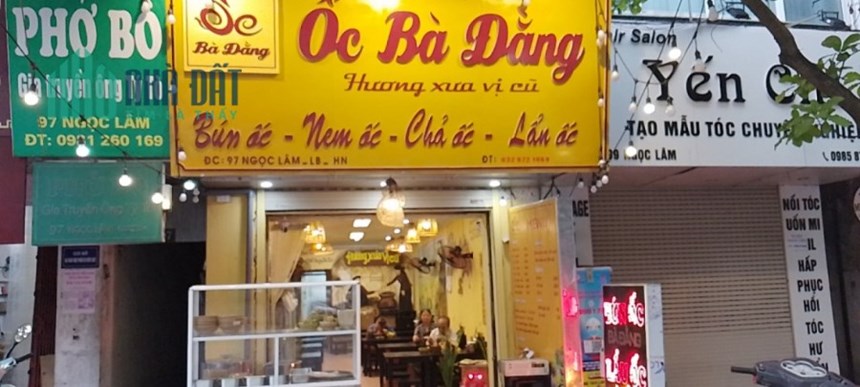 SANG NHƯỢNG MẶT BẰNG HÀNG ĂN ĐỊA CHỈ 97 NGỌC LÂM, LONG BIÊN, HÀ NỘI