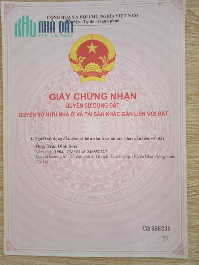 Đất Chính Chủ Vị Trí Đẹp Tại Tổ 01, Phường Thắng Lợi, TP Pleiku - Gia Lai