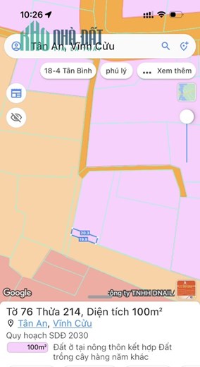 Bán lô đất đường DT 768, Tân An, Vĩnh Cửu, Đồng Nai 850triệu