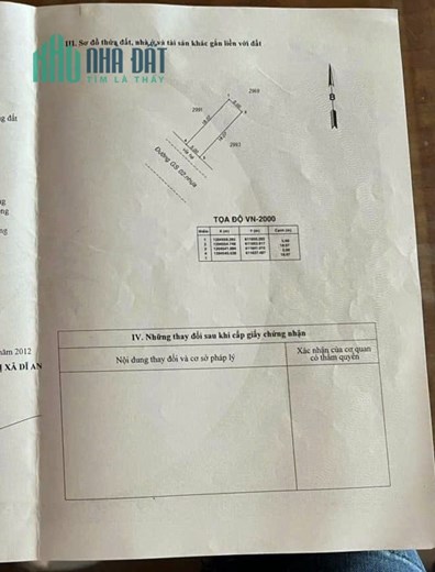 Bán nhà mặt tiền đường GS 2, Đông Hoà, TP Dĩ An, Bình Dương