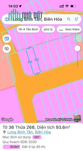 Cần bán lô đất mặt tiền KDC Diamond City, Long Bình Tân, Biên Hoà 3,65tỷ
