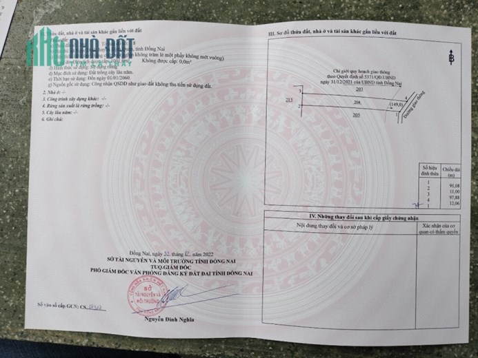 Bán khu đất đường DT 761, Ngọc Định, H. Định Quán, Đồng Nai