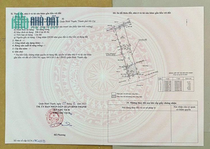 Hạ giá từ 75 tỷ xuống 60 tỷ cho lô đất vàng Nguyễn Hữu Cảnh, diện tích 8x50, công nhận 267m2, tiện