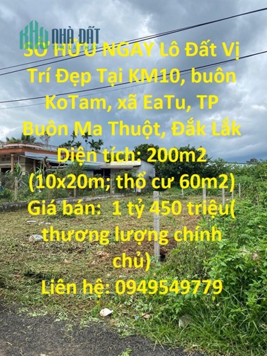 SỞ HỮU NGAY Lô Đất Vị Trí Đẹp Tại Buôn KoTam, Xã Ea Tu - GIÁ CỰC MỀM
