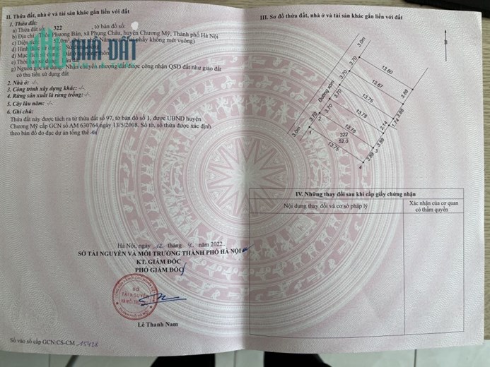 Cần Bán Đất Phụng Châu 52m Đường Thông Ô Tô Giá 980tr Có Thương Lượng