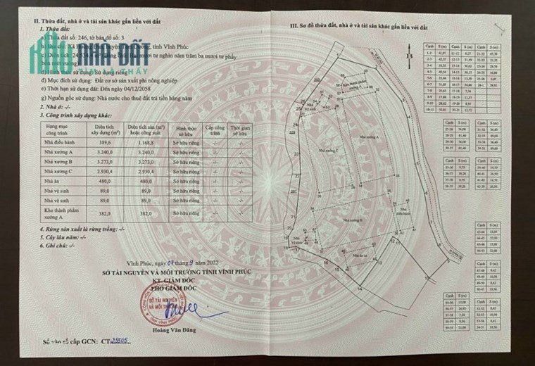 Chuyển nhượng nhà xưởng cùng lô đất doanh nghiệp 2,45 ha tại Xã Hoàng Đan, Huyện Tam Dương