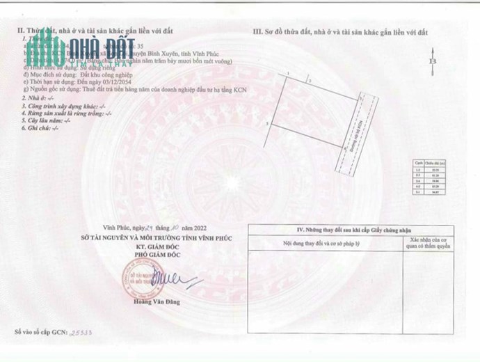 Bán 3 lô đất tại KCN Bình Xuyên 1 - Vĩnh Phúc
