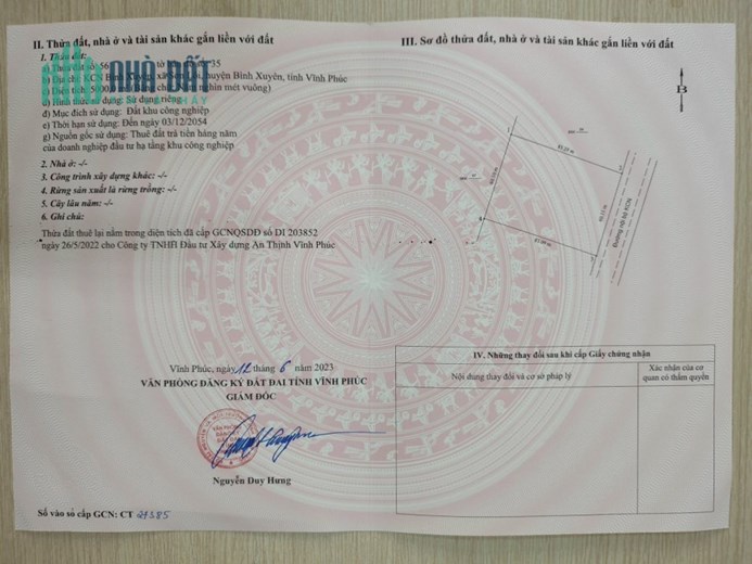 Bán 3 lô đất tại KCN Bình Xuyên 1 - Vĩnh Phúc