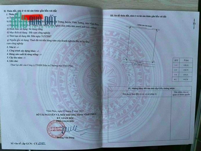 Chuyển nhượng 2,2ha cụm công nghiệp Đồng Sóc - Vĩnh Phúc