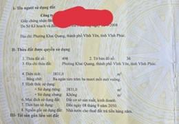 Bán 3.831 m2 Đường Mê Linh , Phường Khai Quang, Tp Vĩnh Yên - Vĩnh Phúc