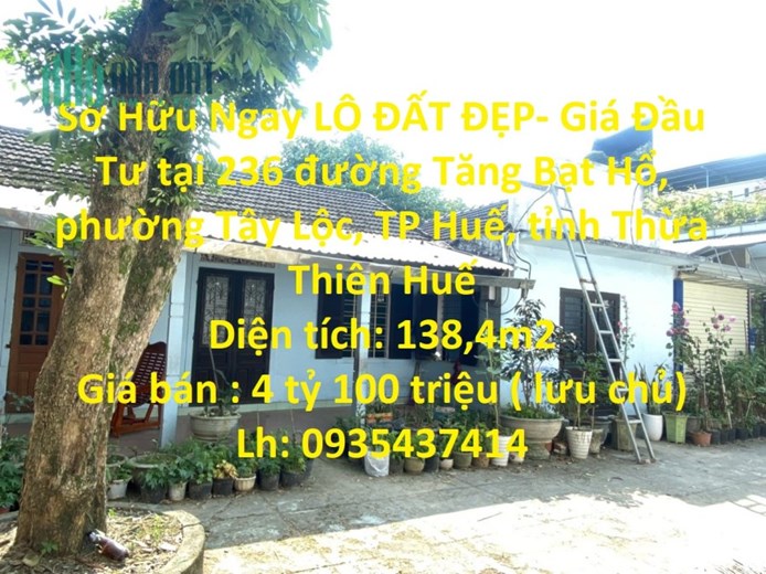 Sở Hữu Ngay LÔ ĐẤT ĐẸP- Giá Đầu Tư tại TP Huế, tỉnh Thừa Thiên Huế