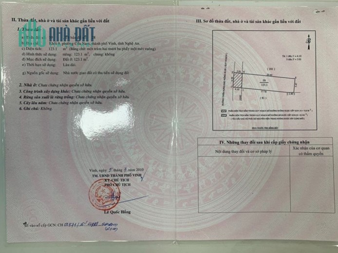 Cần bán 03 Bất động Sản mặt đường Trần Hưng Đạo, TP Vinh.