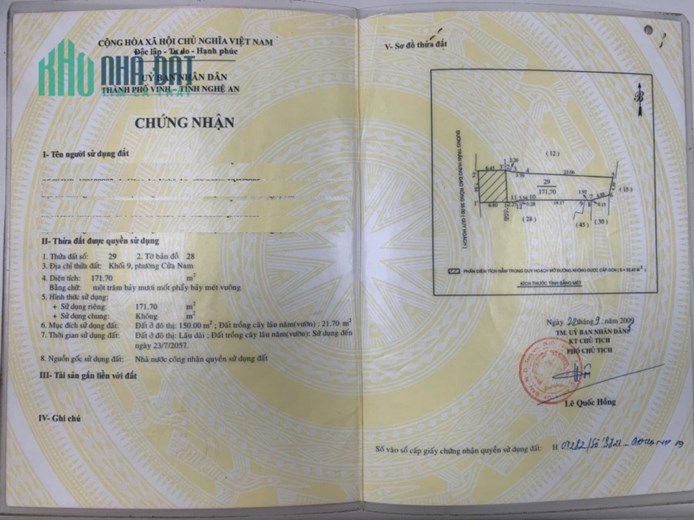 Cần bán 03 Bất động Sản mặt đường Trần Hưng Đạo, TP Vinh.