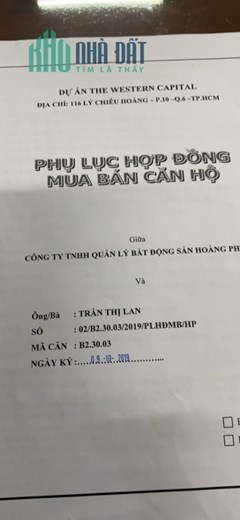 Chính chủ bán căn hộ mới B2 30 03 tại The Western Capital Q6