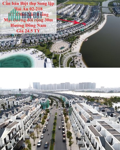 Chính chủ cần bán Biệt thự song lập HẢI ÂU 02-218 Vinhomes Ocean Park Gia Lâm Hướng Đông Nam