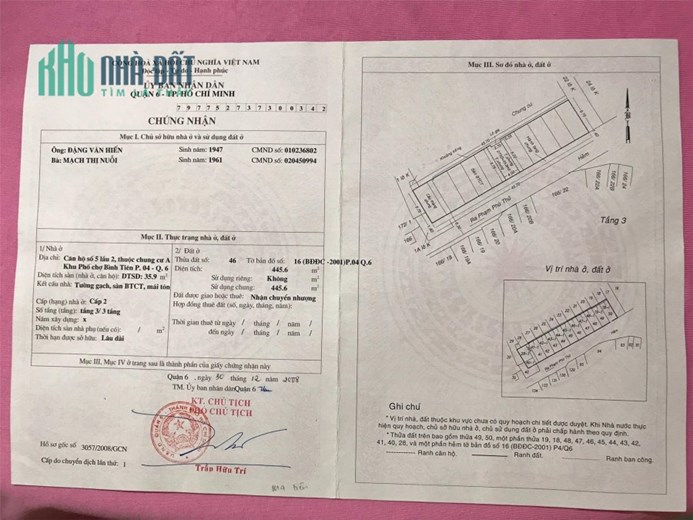 Nhà Kẹt Tiền Cần Ra Gấp Tại Trung Tâm Quận 6 Căn Hộ chung Cư Bình Tiên