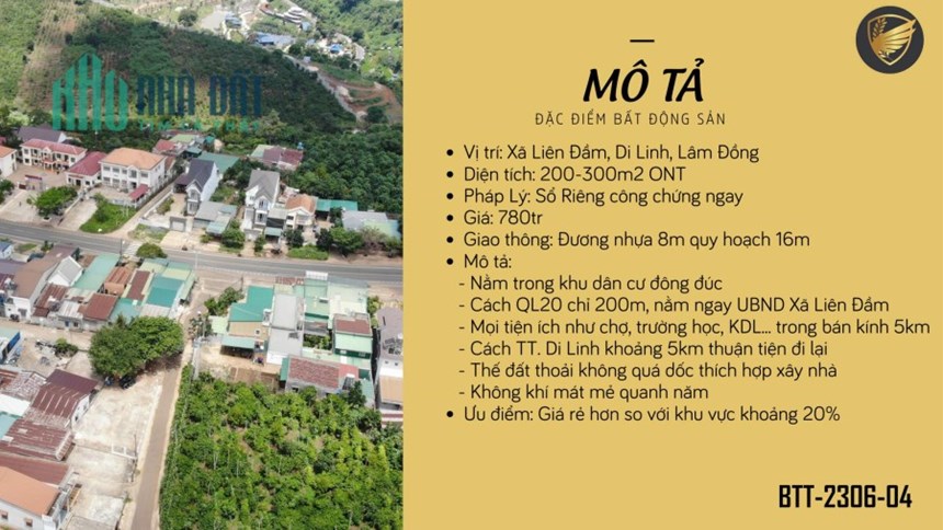 Gần 300m2, đất Di Linh - Lâm Đồng, sổ riêng, đất ở nông thôn, giá chỉ 780 triệu
