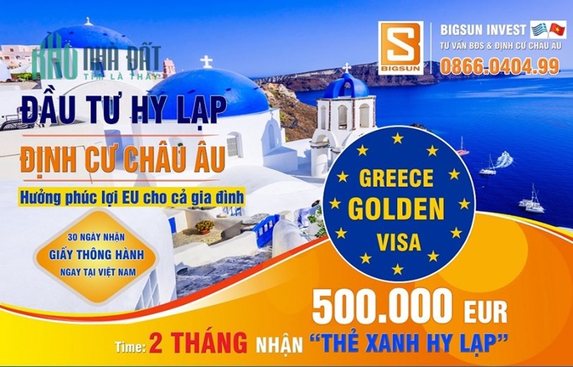 Đầu tư BĐS HY LẠP 500k euro nhận ngay GOLDEN VISA CHÂU ÂU