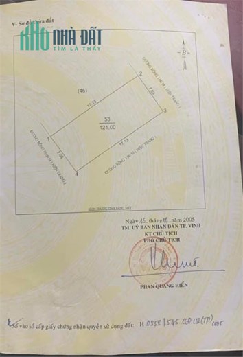 CHÍNH CHỦ CẦN BÁN Lô Đất Tặng Căn NHÀ Cấp 4 tại Phường Lê Lợi, TP Vinh, Nghệ An