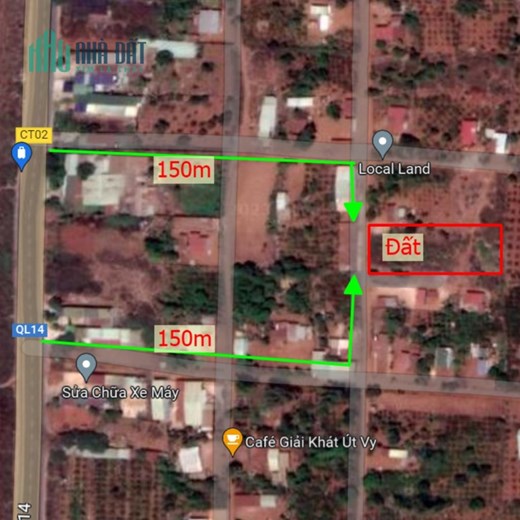 6m đường rộng, dt 298m2, cách QL chỉ hơn 100m, cách TP Pleuku chỉ 10km. Giá 199tr.