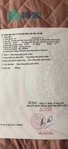 Chính Chủ cần cho bán hoặc cho thuê đất Thuộc Trung Tâm Lộc Bình – Lạng Sơn.