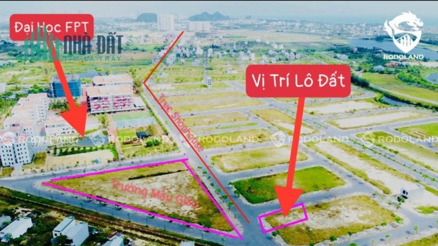 Bán đất 2 mặt tiền Shophouse FPT giá tốt, gần Đại học FPT Đà Nẵng
