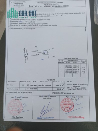 Bán lô đất Đường xe hơi xã Thanh Phước, Gò Dầu, Tây Ninh: 5 x 25, giá 520 triệu.