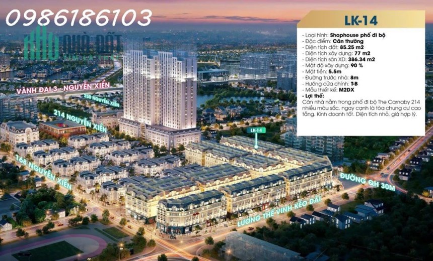 Bán Shophouse Liền Kề 214 Nguyễn Xiển, Thanh Xuân, Hà Nội