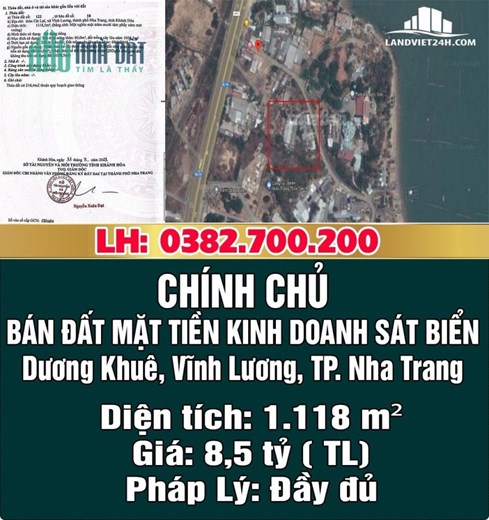 CHÍNH CHỦ CẦN BÁN ĐẤT MẶT TIỀN KINH DOANH SÁT BIỂN.