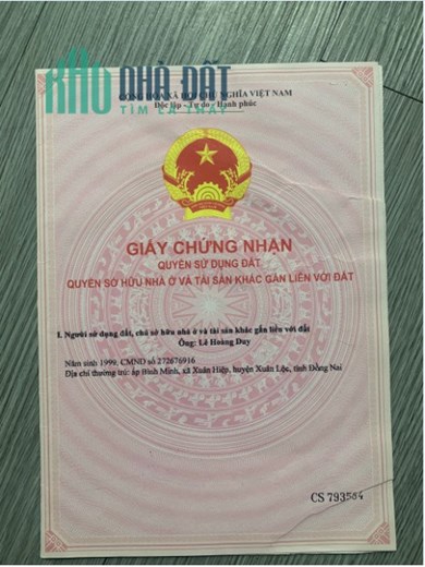 Bán 1000m2 chính chủ - full đất ở - Sổ hồng riêng - tại khu dân cư bàn cờ