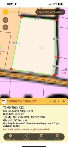 CẦN BÁN LÔ GÓC 2 MẶT ĐƯỜNG ĐẤT TẠI LÀNG AR TƠ MAN , XÃ ĐÊ AR, HUYỆN MANG YANG, TỈNH GIA LA