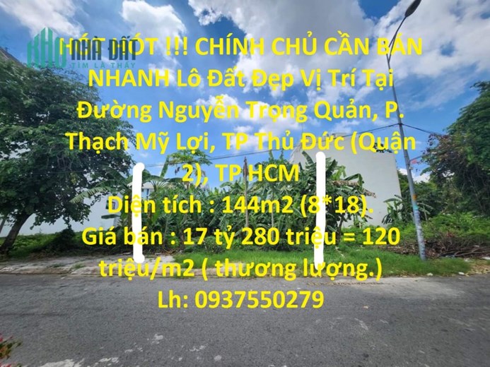HÓT HÓT !!! CHÍNH CHỦ CẦN BÁN NHANH Lô Đất Đẹp Vị Trí Tại TP Thủ Đức