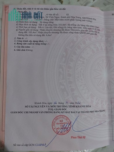 BÁN LÔ ĐẤT ĐẸP CÓ 1-0-2 GIÁ RẺ TẠI HÒN NGHÊ, VĨNH NGỌC, NHA TRANG