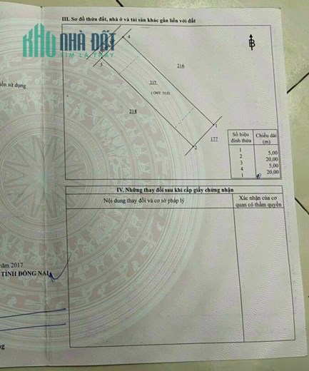 Bán lô đất đường Đinh Quang Ân, Ấp Vườn Dừa, Phước Tân, Biên Hoà 1,35tỷ