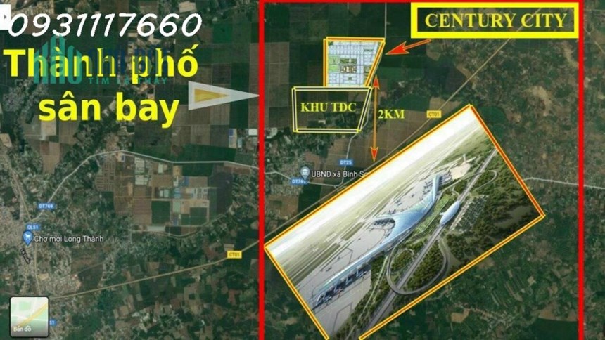 Chính chủ đáo hạn bank cần bán đất Long Thành - Century city 110m2 giá 14,5tr/m2