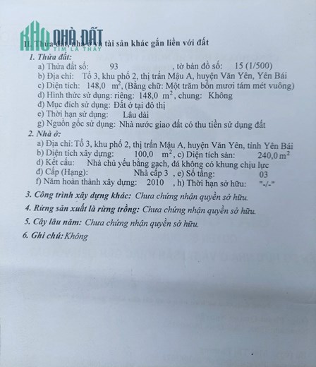 Cần Bán Nhà 3 Tầng Vị Trí Siêu Đắc Địa Tại Huyện Văn Yên, Tỉnh Yên Bái