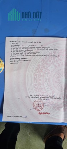 CHÍNH CHỦ CẦN BÁN NHANH Lô Đất Vị Trí Đẹp Tại Khóm 1, Phường 7, TP Bạc Liêu