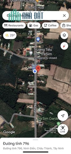 Cần bán lô đất mặt tiền DT 796, Ấp Trà Sim, Ninh Điền, H.Châu Thành, Tây Ninh