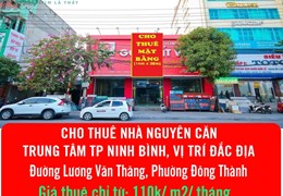 Góc cho thuê : NHÀ NGUYÊN CĂN TRUNG TÂM TP NINH BÌNH, VỊ TRÍ ĐẮC ĐỊA