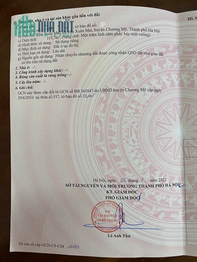 Cần Bán 105m Full Đất Ở ODT Thị Trấn Xuân Mai Đường Thông Ô Tô Giá 2.2 Tỷ