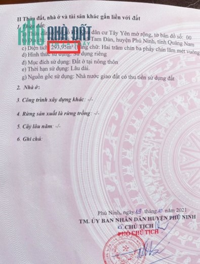 Chính Chủ Cần Bán Đất Lô H5 khu Tây Yên