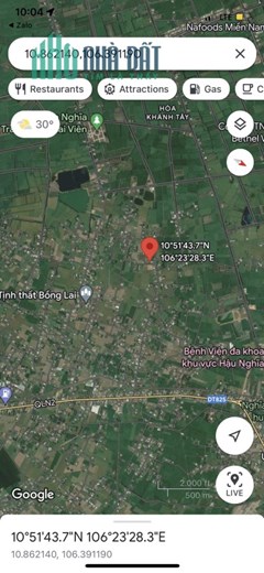 Bán lô đất đường xe hơi DT 825, Hoà Khánh Tây, Đức Hoà, Long An