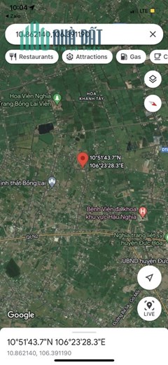 Bán lô đất đường xe hơi DT 825, Hoà Khánh Tây, Đức Hoà, Long An