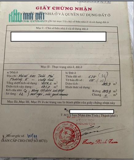 Chính chủ bán nhà phường 5 tp vũng tàu giá chỉ 20.5 tỷ