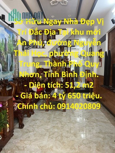 Sở Hữu Ngay Nhà Đẹp Vị Trí Đắc Địa Tại Thành Phố Quy Nhơn, Tỉnh Bình Định.